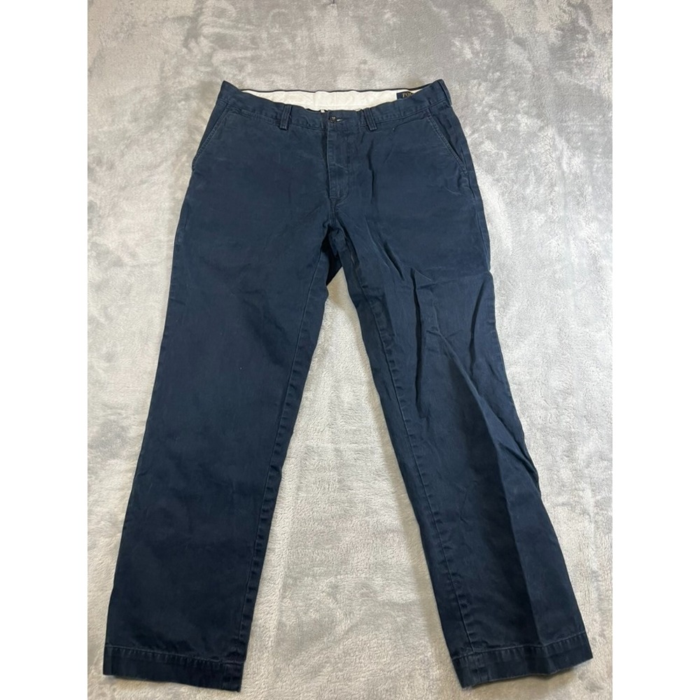 Polo Ralph Lauren Pants Mens 36x32 Blue Classic Fit Flat Front Chino Casual